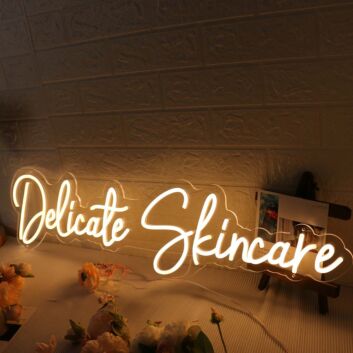 Delicate Skincare Yellow Neon Sign