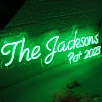 The Jacksons EST 2023 Green Neon Sign
