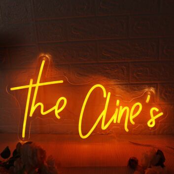 The Clines Orange Neon Sign