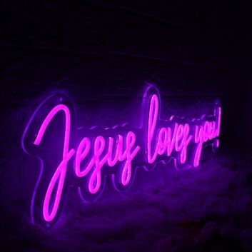Jesus Loves You Purple Neon Sign