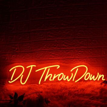 DJ Throw Down Red Neon Sign