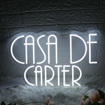 Casa De Carter White Neon Sign