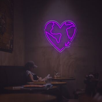 Travel Heart LED Neon Sign