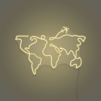 World map LED neon sign