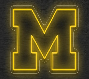 Brighten Up Game Days and Sports Bars with Michigan Block M Logo LED Neon Sign