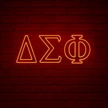Delta Sigma Phi ΔΣΦ LED Neon Sign for Brotherhood Events and Fraternity Decor