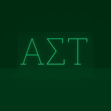 Alpha Sigma Tau ΑΣΤ LED Neon Sign Celebrating Sisterhood and Empowerment