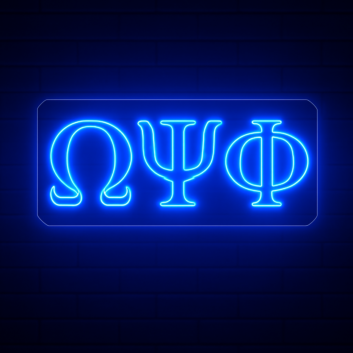 Omega Psi Phi ΩΨΦ LED Neon Sign Celebrating Brotherhood and Service
