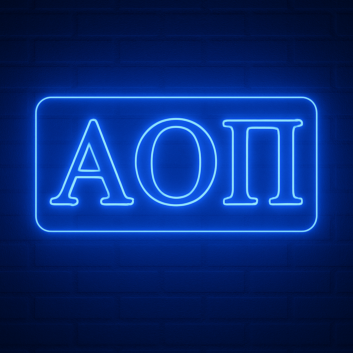 Alpha Omicron Pi ΑΟΠ LED Neon Sign Celebrating Sisterhood and Friendship