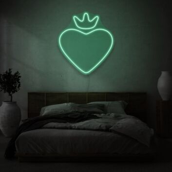 Heart with crown LED neon sign