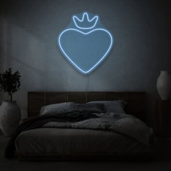 Heart with crown LED neon sign