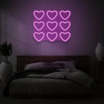 Nine Hearts LED Neon Sign