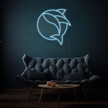 Fish in a circle LED neon sign