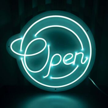 Customize Round Open Neon Universal Welcome in Circular Form