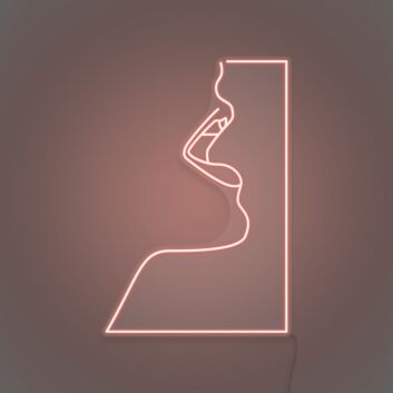Woman Face Neon Portrait of Elegance and Mystery