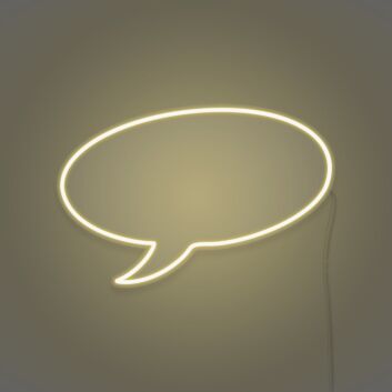 Neon Speech Bubble Lighting Conversational Piece in Light