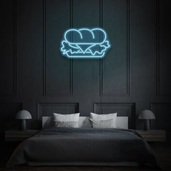 Sandwich Neon Hearty Comfort Food in Light