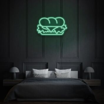 Sandwich Neon Hearty Comfort Food in Light