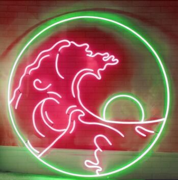 Sea Sun Waves Neon Sign