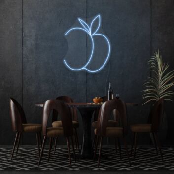 Peach Neon Art Sweet Charm and Juiciness