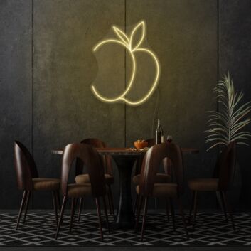 Peach Neon Art Sweet Charm and Juiciness