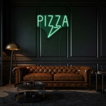 PiZZa Neon Text Classic Italian Delight