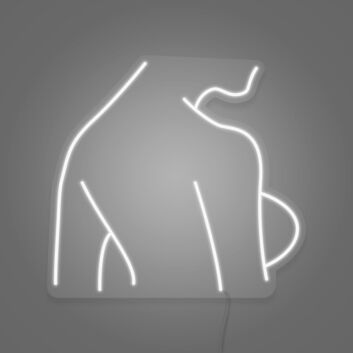 Sexy Woman Side Profile Neon Art Feminine Form Celebrated