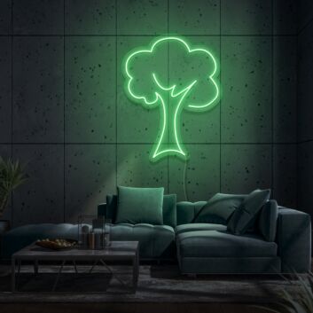 Neon Tree Light Nature and Technology Combined