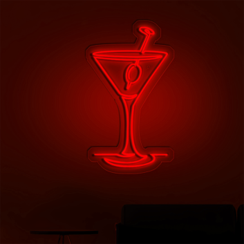 Cocktail Glasses Bar Neon Signs