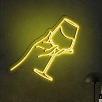 Wine Tasting Bar Drinking Glasses Neon