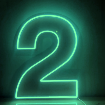 Number 2  LED Neon Sign