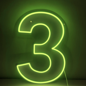 Number 3 LED Neon Sign