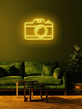 Camera Neon Sign Tribute to Photography and Visual Arts