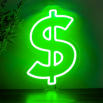 Dollar sign Neon Prosperity and Financial Aspiration