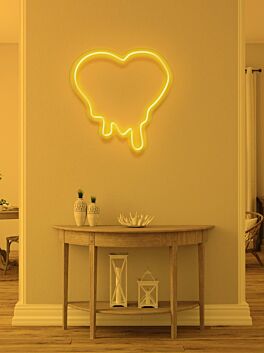 Dripping heart Neon Light Love Melting in Warmth and Affection