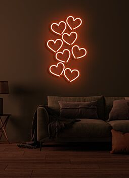 Hearts Neon Sign Love and Romance in Radiant Light
