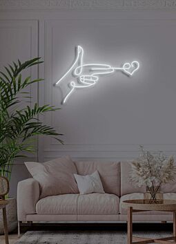 Love shot Neon Cupid's Arrow in Bright Light