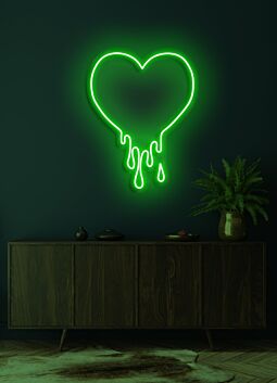 Melting heart Neon Warmth and Love in Fluid Form