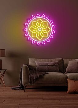 Yoga flower Serene Neon Bloom for Peaceful Spaces