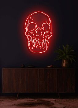 Skull Neon Skilt Edgy Neon Art for a Bold Statement
