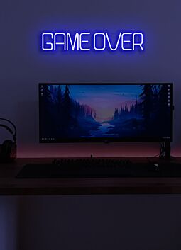 Game Over Neon The Classic End-Game Phrase in Bright Lights