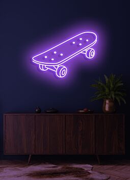 Skateboard Neon Dynamic Display Capturing the Spirit of Adventure and Freedom