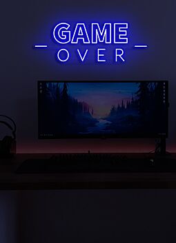 Game Over Neon Final Curtain for Gaming Sessions