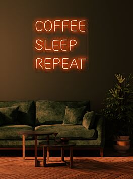 Coffee Sleep Repeat Neon Cycle for Caffeine Devotees