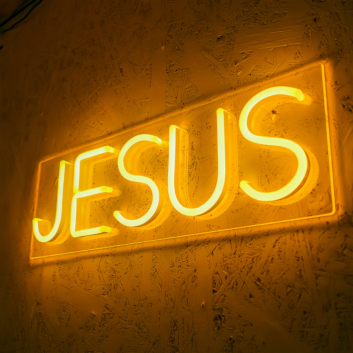 Jesus Saves Radiate His Divine Grace in Neon