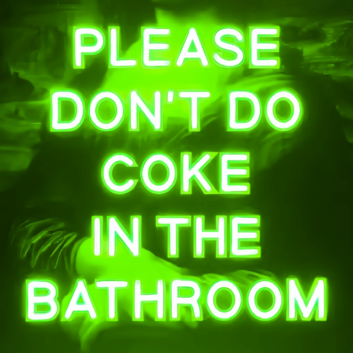 Please Don't Do Coke In The Bathroom Humorous Neon Reminder