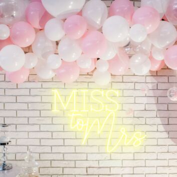 Miss to Mrs Bridal Transition Beautifully Lit in Neon