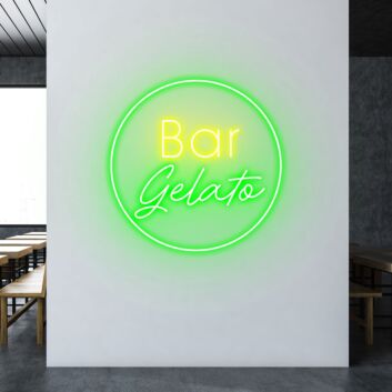 Customize Gelato Bar Creamy Neon Glow for Gelato Shops