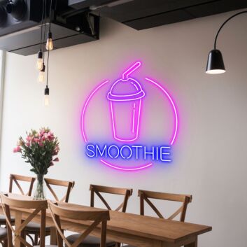 Customize Smoothie Circle Refreshing Neon Glow for Smoothie Spots