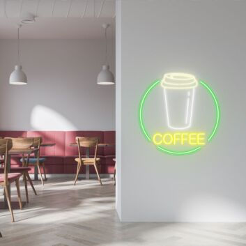 Customize Take Away Coffee Add a Burst of Energy with Neon Art